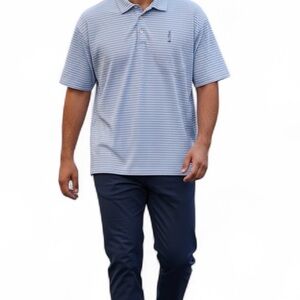 Peter Millar Summer Comfort Polo Shirt Men's Sz XXL 2XL w/Golf Club Logo Striped